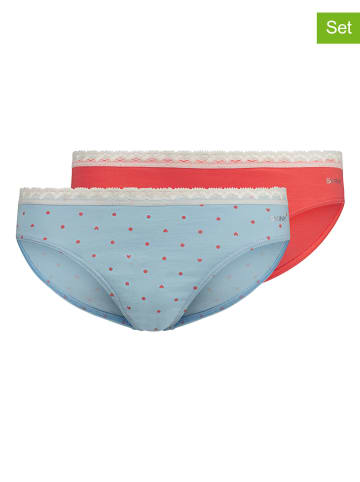 Skiny 2er-Set: Slips in Rot/ Hellblau