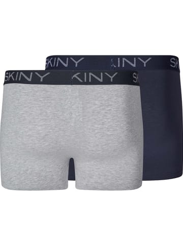 Skiny 2er-Set: Boxershorts in Dunkelblau/ Grau