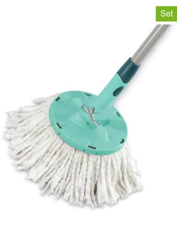 Leifheit Głowice wymienne (4 szt.) "Disc Mop" w kolorze biało-turkusowym