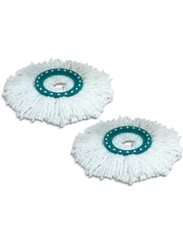 Leifheit Głowice wymienne (4 szt.) "Disc Mop" w kolorze biało-turkusowym