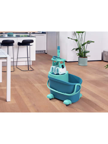 Leifheit 3tlg. Set: Bodenwischer "Clean Twist M Ergo mobile" in Türkis