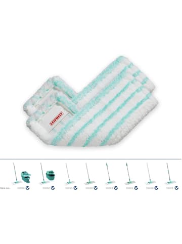 Leifheit 2er-Set: Wischbezüge "Profi XL micro duo" in Weiß/ Türkis
