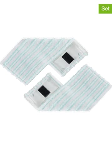 Leifheit 2er-Set: Wischbezüge "CT M Ergo micro duo" in Weiß/ Türkis