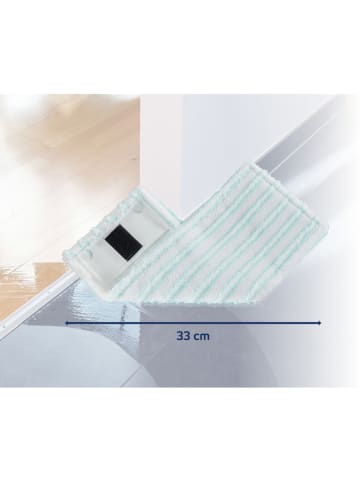 Leifheit 2er-Set: Wischbezüge "CT M Ergo micro duo" in Weiß/ Türkis