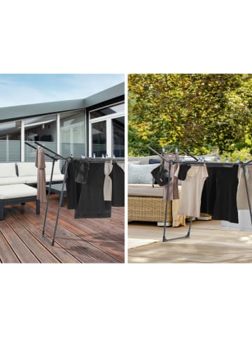 Leifheit Wasdroogrek "Pegasus 150 Solid" zwart - (B)157 x (H)87 x (D)55 cm