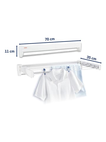 Leifheit Wandtrockner "Telegant 36 Protect" in Weiß - (L)70 cm