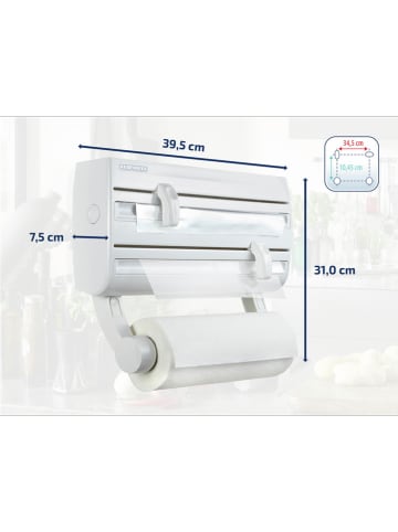Leifheit Wandrollenhalter "Parat F2" in Weiß - (B)39,5 x (H)31 x (T)7,5 cm
