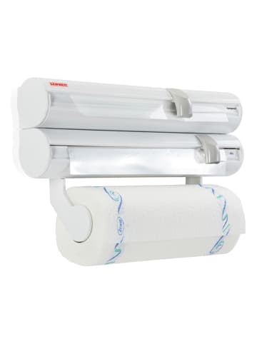 Leifheit Wandrollenhalter "Rolly Mobil" in Weiß/ Grau - (B)38 x (H)25 x (T)7 cm