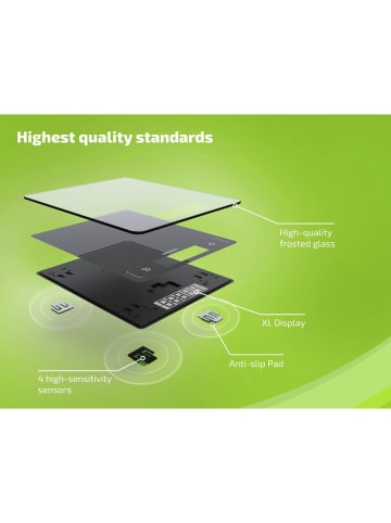 Soehnle Keukenweegschaal "KWD Page Comfort Mosaic" zwart - (L)22 x (B)17 cm