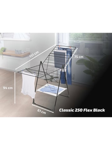 Leifheit Suszarka "Classic 250 Flex" w kolorze czarnym na pranie - 151 x 94 cm