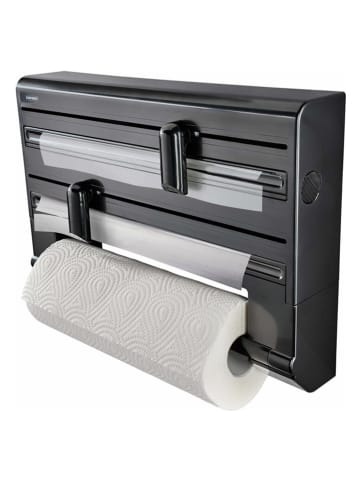 Leifheit Wandrollenhalter ''Parat'' in Schwarz - (L)38,5 x (B)7 cm