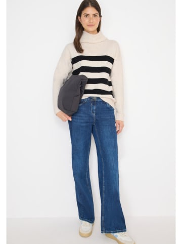 Cecil Rollkragenpullover in Creme/ Schwarz