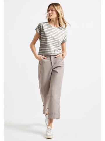 Street One Shirt in Grau/ Weiß