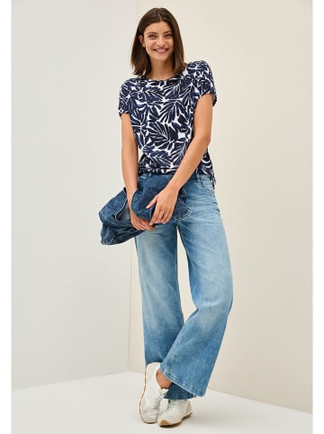 Cecil Shirt in Dunkelblau/ Weiß