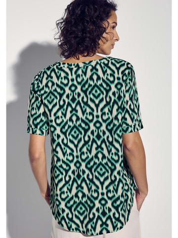 Street One Bluse in Beige/ Grün