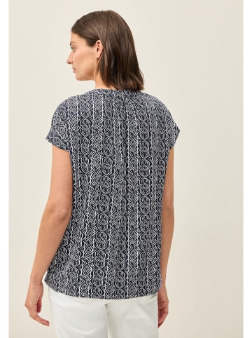 Cecil Bluse in Dunkelblau/ Weiß