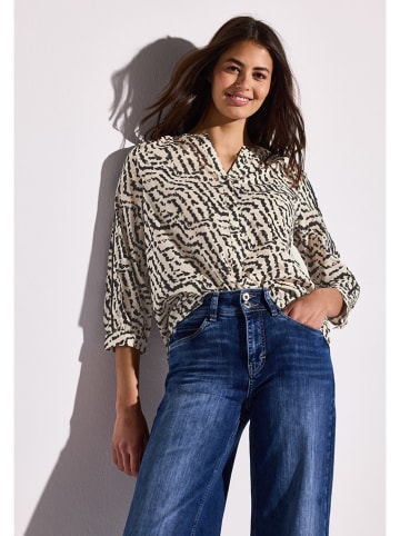 Street One Bluse in Beige/ Schwarz