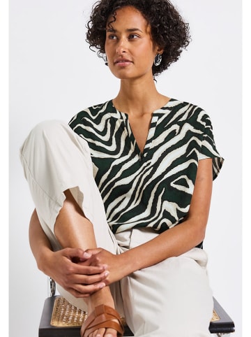 Street One Blouse wit/zwart/groen