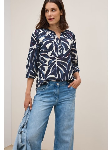 Cecil Bluse in Dunkelblau/ Creme