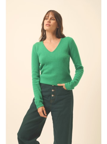 Just Cashmere Kaszmirowy sweter "Abby" w kolorze zielonym