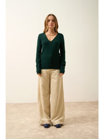 Just Cashmere Kasjmieren trui "Abby" donkergroen