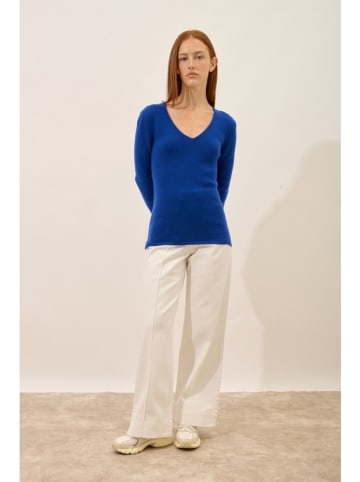 Just Cashmere Kaschmir-Pullover "Abby" in Blau