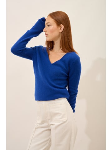 Just Cashmere Kaszmirowy sweter "Abby" w kolorze niebieskim