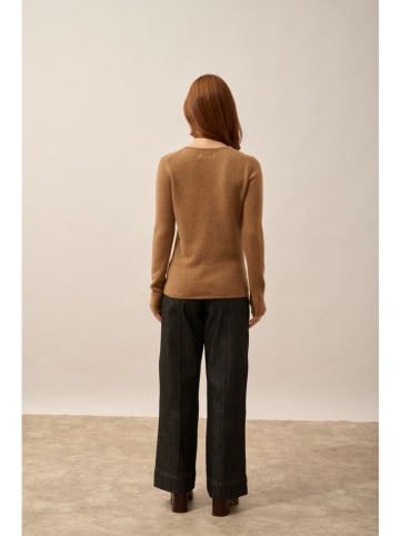 Just Cashmere Kasjmieren trui "Abby" lichtbruin