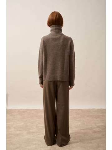 Just Cashmere Kaszmirowy sweter "Akar" w kolorze szarobrązowym