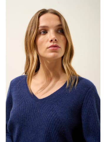 Just Cashmere Kaszmirowy sweter "Amrita" w kolorze granatowym