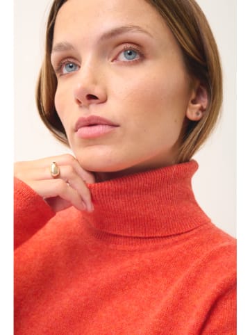Just Cashmere Kasjmieren coltrui "Ava" oranje