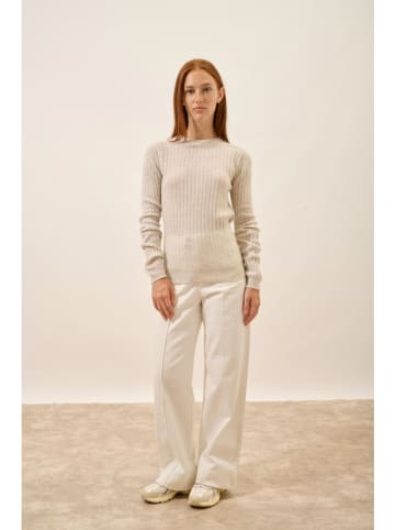 Just Cashmere Kaszmirowy sweter "Avana" w kolorze kremowym