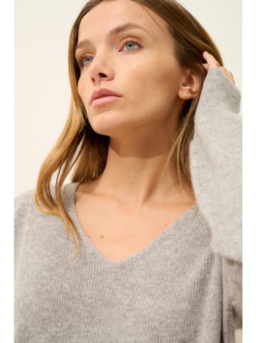 Just Cashmere Kaschmir-Pullover "Birse" in Hellgrau