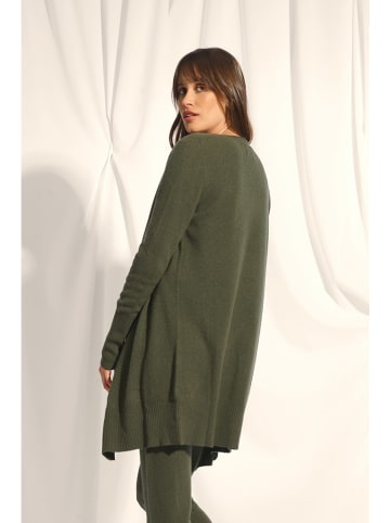 Just Cashmere Kaszmirowy kardigan "Brooke" w kolorze khaki