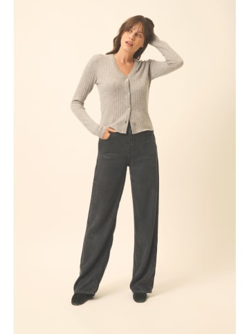 Just Cashmere Kasjmieren vest "Camille" grijs