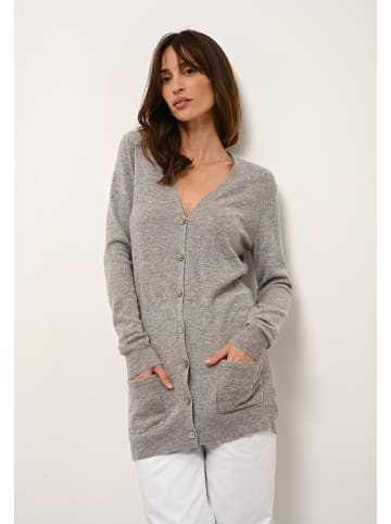 Just Cashmere Kaszmirowy kardigan w kolorze szarym