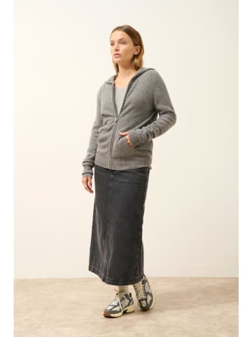 Just Cashmere Kasjmieren vest "Debbie" grijs