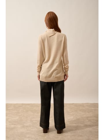 Just Cashmere Kaszmirowy golf "Dundee" w kolorze beżowym