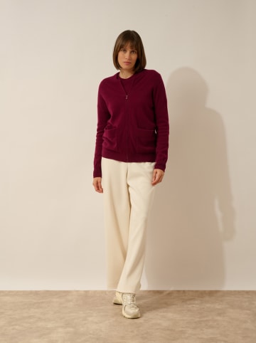 Just Cashmere Kaszmirowy kardigan "Ervie" w kolorze bordowym