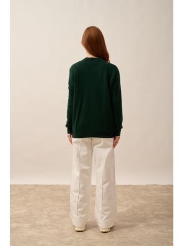 Just Cashmere Kasjmieren vest "Ervie" donkergroen