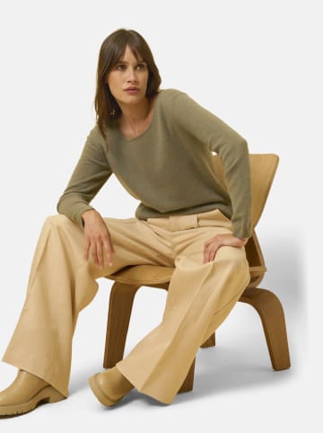 Just Cashmere Kaszmirowy sweter "Fiona" w kolorze khaki