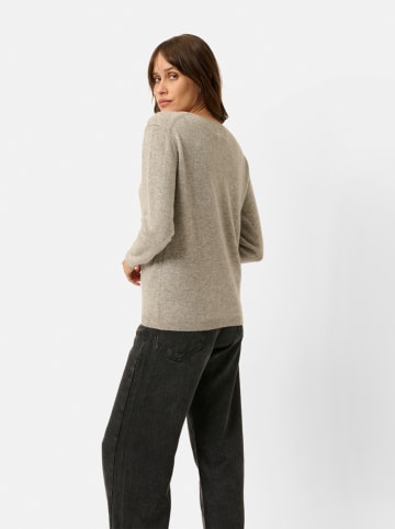 Just Cashmere Kaszmirowy sweter "Fiona" w kolorze szarobrązowym