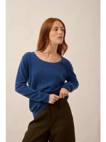 Just Cashmere Kaszmirowy sweter "Fiona" w kolorze niebieskim