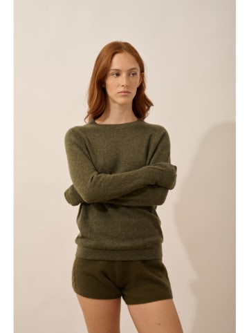 Just Cashmere Kaszmirowy sweter "Jane" w kolorze khaki