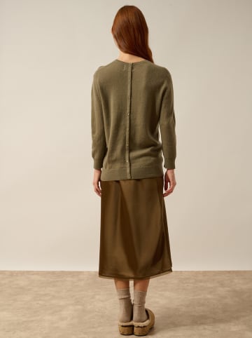 Just Cashmere Kaszmirowy sweter "Janice" w kolorze khaki