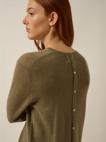 Just Cashmere Kaszmirowy sweter "Janice" w kolorze khaki