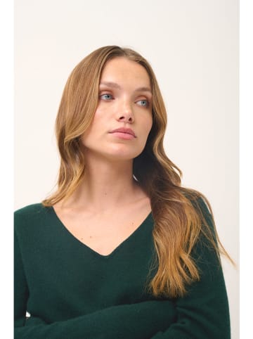 Just Cashmere Kaszmirowy sweter "Joan" w kolorze ciemnozielonym