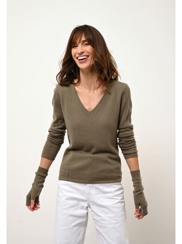 Just Cashmere Kaszmirowy sweter "Joan" w kolorze khaki