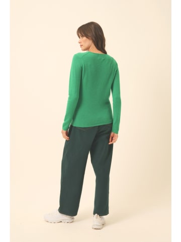 Just Cashmere Kaszmirowy sweter "Joan" w kolorze zielonym