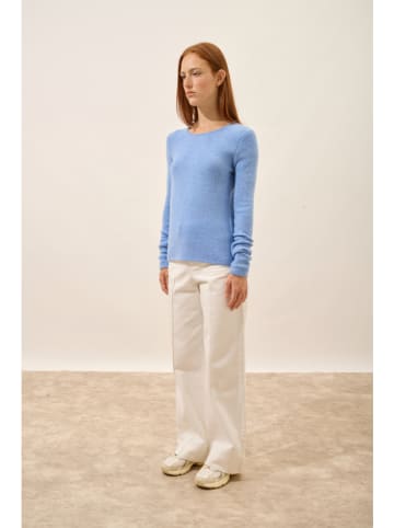 Just Cashmere Kaszmirowy sweter "Joyce" w kolorze błękitnym